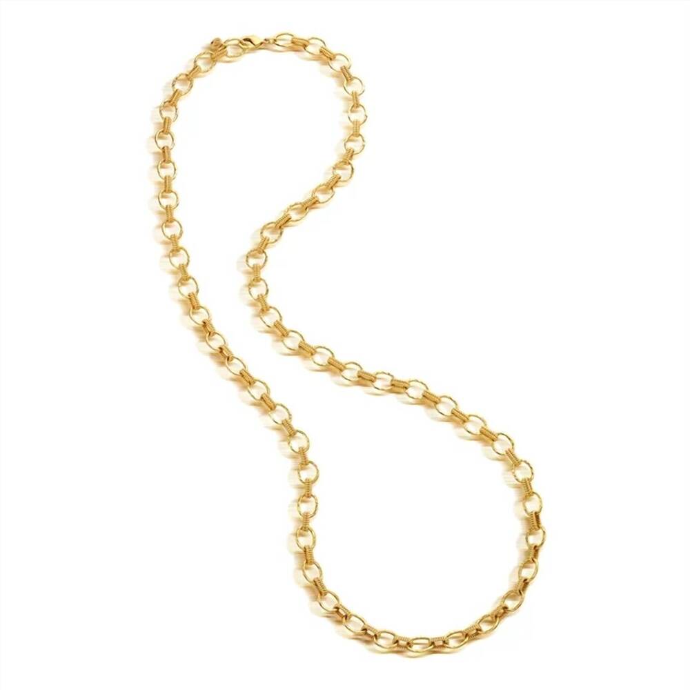 NEW CAPUCINE DE WULF women's cleopatra small link necklace - 32" in gold